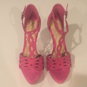 Gianni Bini bright pink heels.